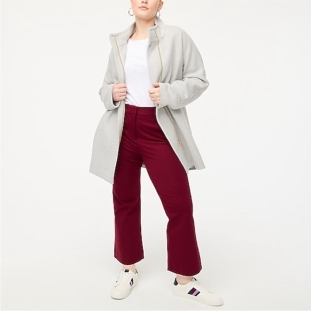 NWOT J Crew Wool Cloth Re-Imagined Cocoon Coat - light grey - 12